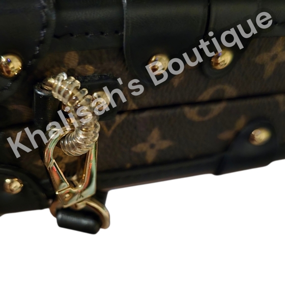 Rare! Louis Vuitton Petite Malle Handbag Limited Edition Stripes Monogram Canvas - Picture 11 of 16
